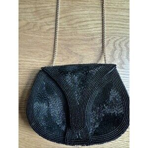 SAFCO Bag Beaded Silk Purse Evening Bad Clutch Vintage Made In Japan